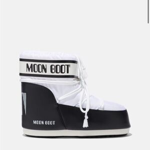 Moon Boot Black & White Icon Low Nylon Boots